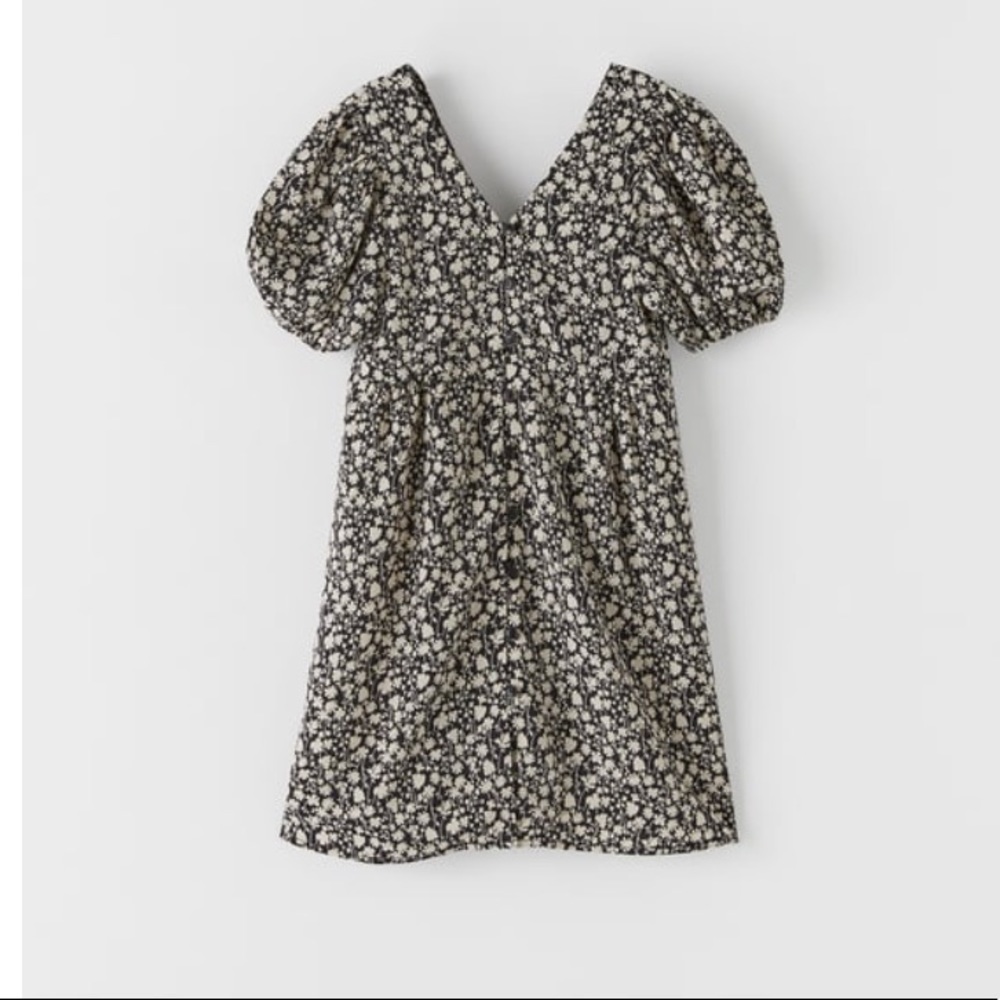 ZARA Contrasting Floral Dress